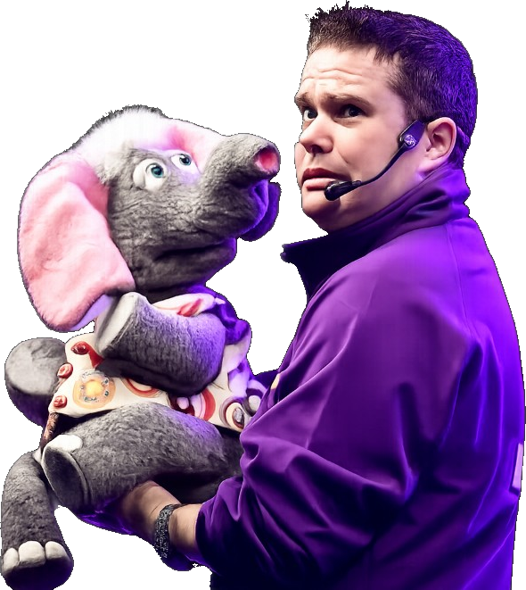 JJ the children's entertainer with his elephant puppet