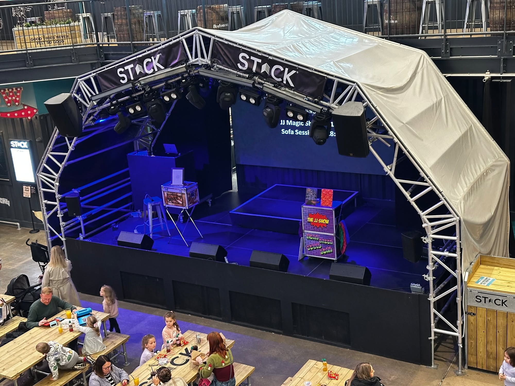 JJ entertaining families at the STACK venue