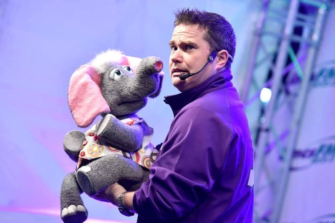 JJ entertaining a large family festival audience